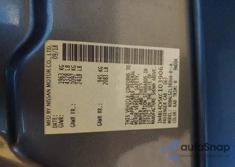 2019 Nissan Altima 2.5 Sr from USA, damaged, VIN 1N4BL4CV5KC103906